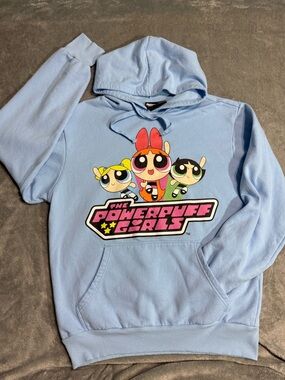Cartoon Network’s The Powerpuff Girls Light Blue Hoodie by Mad Engine Medium